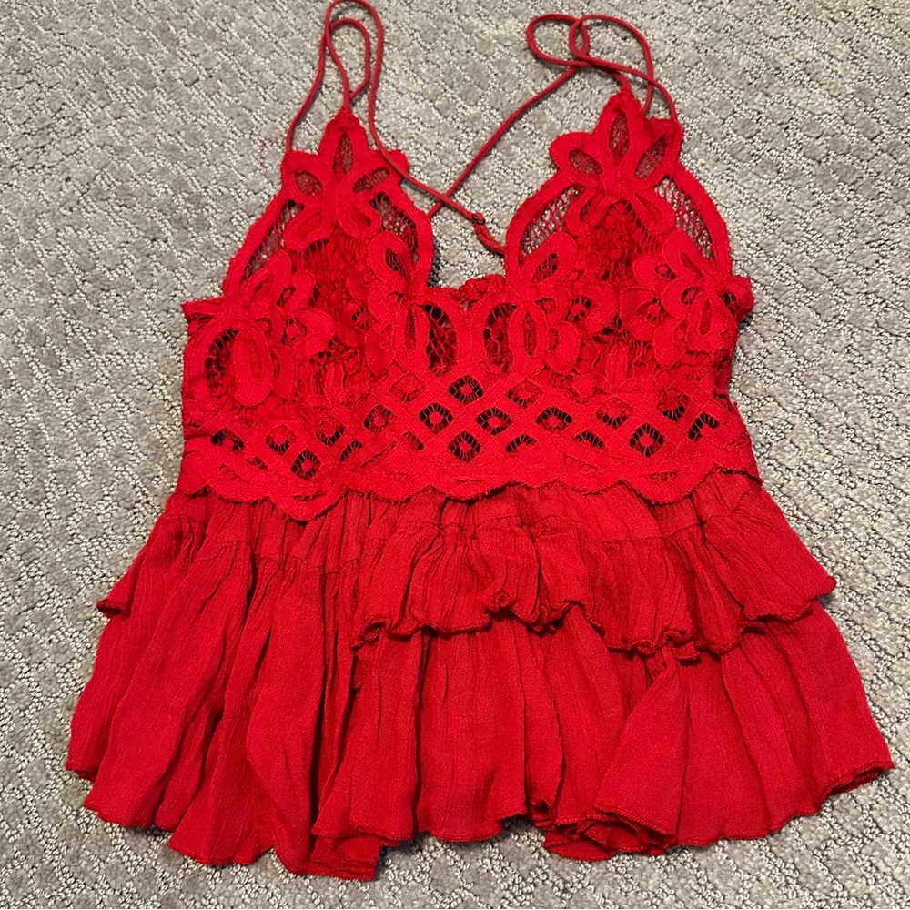 Free People Women's Adella Cami Red